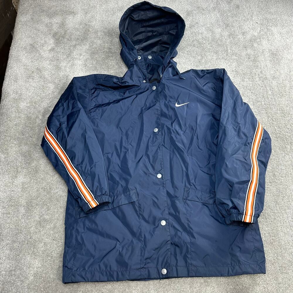 Vintage 90's Nike Womens Medium Jacket Jersey Lined Hooded Windbreaker Retro - Picture 3 of 5